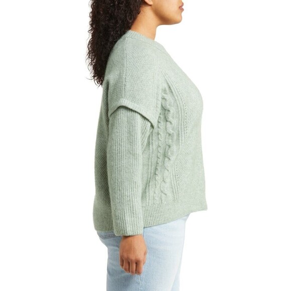 Madewell Havener Cable Stitch Crewneck Sweater Womens Plus Size 2XL NI313 New - Picture 3 of 14